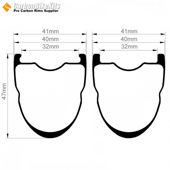 Flucircle [Ultralight] 380g 700C 47x40mm Carbon Tubeless Gravel / CX / MTB / Beach Racer Wheels Rim